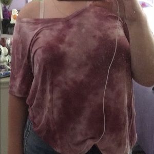 Maroon tie dye shirt oversized fit